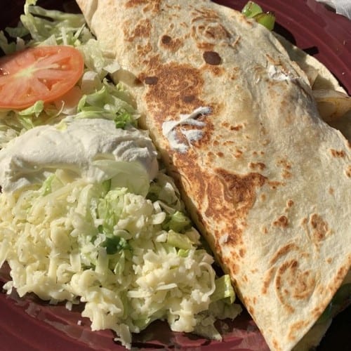 Fiesta Shrimp Quesadilla.