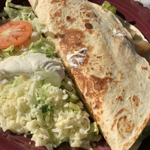Vegetable Quesadilla.