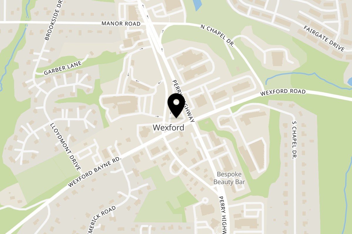 Map showing the location of Patron Mexican Grill Wexford on 11675 Perry Hwy in Wexford